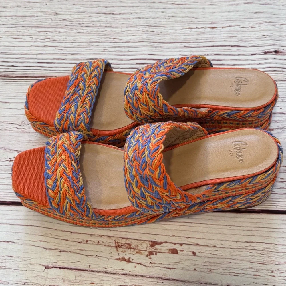 CASTANER Querima Espadrille Wedge Sandals in Naranja Multi Sz 40 Sz 10